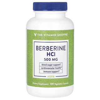 The Vitamin Shoppe, Berberin HCI, 500 mg, 120 vegetabilske kapsler