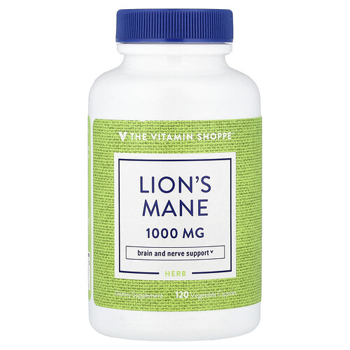 The Vitamin Shoppe, Lion‘s Mane, Löwenmähne, 120 pflanzliche Kapseln (500 mg pro Kapsel)