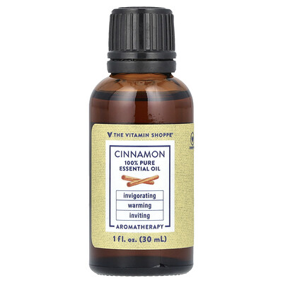 The Vitamin Shoppe  100% Pure Essential Oil  Cinnamon  1 fl oz (30 ml)