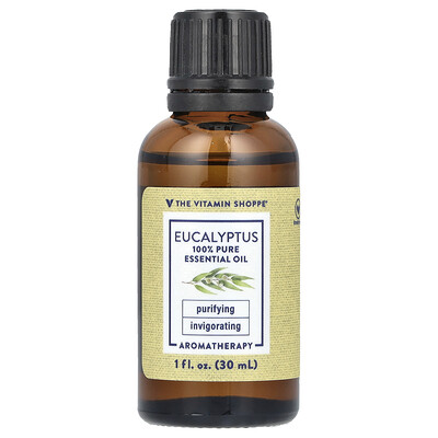 The Vitamin Shoppe  100% Pure Essential Oil  Eucalyptus   1 fl oz (30 ml)