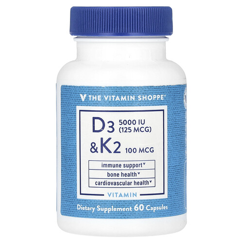 The Vitamin Shoppe Vitamin D3 & K2, 60 Capsules