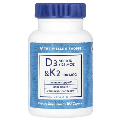 The Vitamin Shoppe Vitamin D3 & K2 60 Capsules