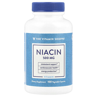 The Vitamin Shoppe, Ниацин, 500 мг, 100 растительных капсул