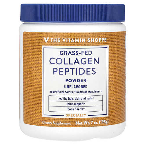 ザ・ビタミンショップ The Vitamin Shoppe, グラスフェッド コラーゲンペプチド パウダー、プレーン、198g（7オンス）