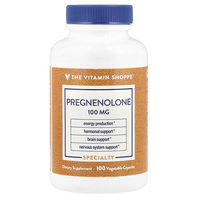 The Vitamin Shoppe  Pregnenolone  100 mg  100 Vegetable Capsule