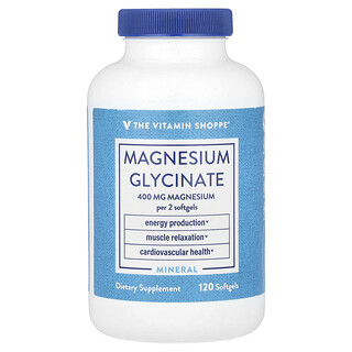 The Vitamin Shoppe, Glicinat de magneziu, 400 mg, 120 capsulă moale (200 mg per capsulă moale)