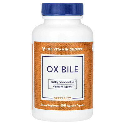 The Vitamin Shoppe  Ox Bile  125 mg  100 Vegetable Capsules
