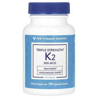 The Vitamin Shoppe, 三倍功效维生素 K2，300 微克，120 粒素食胶囊