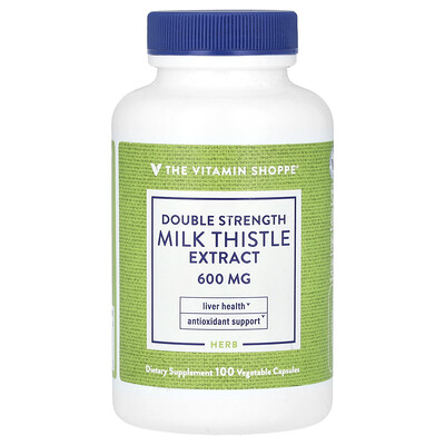 The Vitamin Shoppe, Extracto de cardo mariano, 600 mg, 100 cápsulas vegetales
