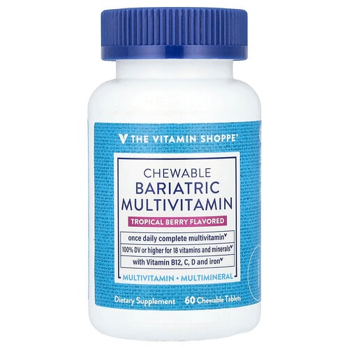 The Vitamin Shoppe, Chewable Bariatric Multivitamin, Kautabletten für bariatrische Multivitaminpräparate, tropische Beeren, 60 Kautabletten