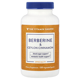 The Vitamin Shoppe, Берберин және Цейлон даршыны, 120 вегетариандық капсулалар