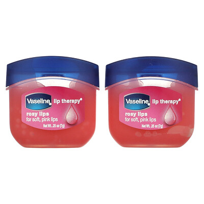Vaseline Lip Therapy, розовые губы, 2 упаковки по 7 г (0,25 унции)