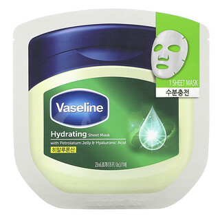 Vaseline, ワセリン＆ヒアルロン酸配合ハイドレーティングビューティーシートマスク、1枚、23ml（0.78液量オンス）