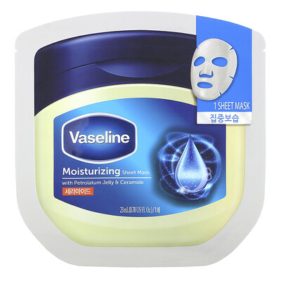 Купить Vaseline увлажняющая тканевая маска с вазелином и керамидом, 1 шт, 23 мл (0, 78 жидк. унции)
