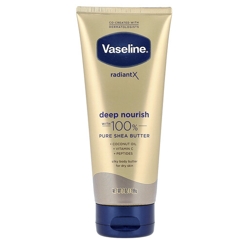 Vaseline Radiant X, Deep Nourish Silky Body Butter, For Dry Skin, 7 oz (198 g)