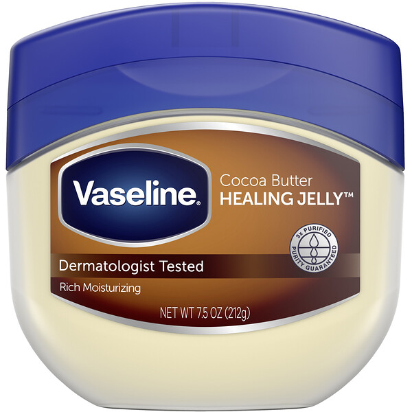 Vaseline, Cocoa Butter Healing Jelly, hidratação enriquecida, 212 g
