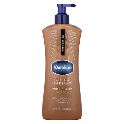 Vaseline, Cocoa Radiant®, Loción corporal, Para piel seca y de aspecto opaco, 600 ml (20,3 oz. líq.)