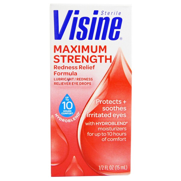 Visine, СмазÑваÑÑее ÑÑедÑÑво, глазнÑе капли Ð¾Ñ Ð¿Ð¾ÐºÑаÑнениÑ, ÑÑеÑилÑнÑе, макÑималÑÐ½Ð°Ñ Ñила, 0,5 жидк. ÑнÑ. (15 мл)