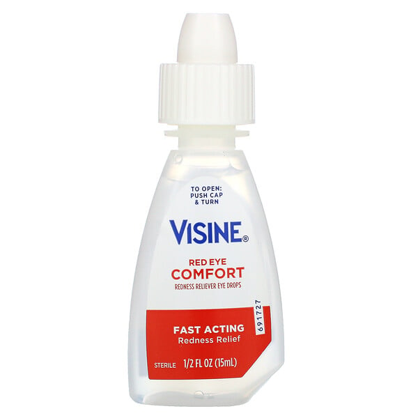 Visine, Red Eye Comfort, Redness Reliever Eye Drops, Augentropfen zur Linderung von Rötungen, 15 ml (0,5 fl. oz.)