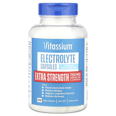 Vitassium  Electrolyte Capsules  Extra Strength  Size 00  100 Vegan Capsules