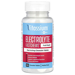 Vitassium, Electrolyte FastChews®, voćni punč, 60 tableta za žvakanje