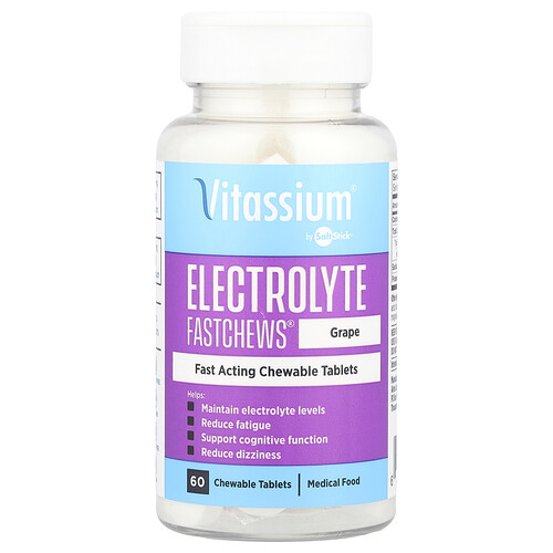 Vitassium Electrolyte FastChews®, Grape, 60 Chewable Tablets