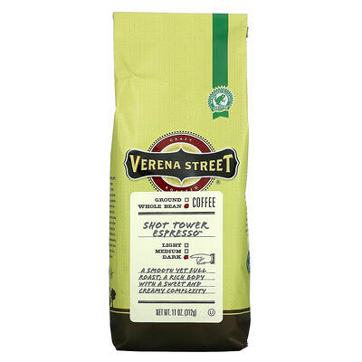 

Verena Street Shot Tower Espresso цельные бобы темная обжарка 312 г (11 унций)