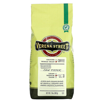 Verena Street Типпер для коров, со вкусом, цельные бобы, средней обжарки, 907 г (2 фунта)