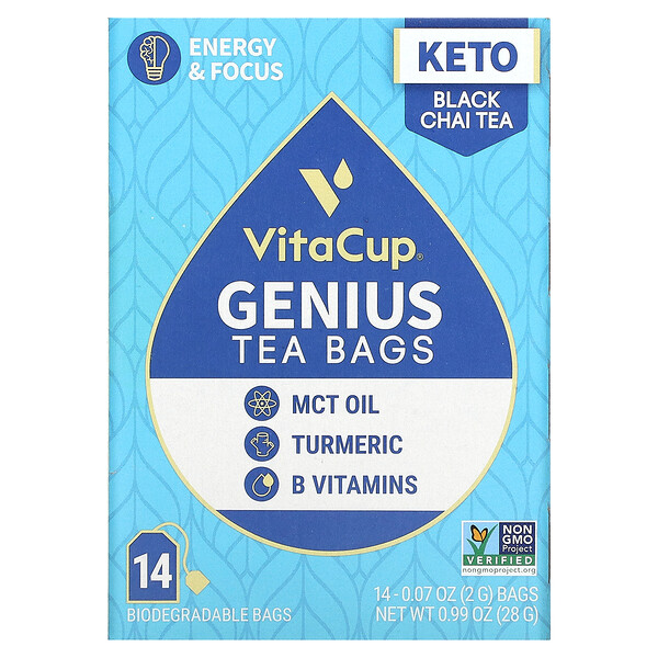 VitaCup‏, Genius Tea, Black Chai, 14 Bags, 0.07 oz (2 g) Each