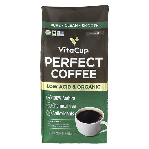Vitacup Perfect Coffee, Ground, Dark Roast, 10 oz (284 g)