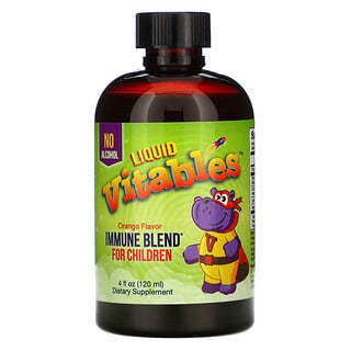 Vitables, Mezcla líquida para niños que favorece el sistema inmunitario, Sin alcohol, Sabor a naranja, 120 ml (4 oz. líq.)