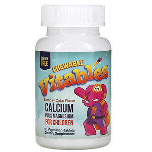 Отзывы о Vitables, Chewable Calcium Plus Magnesium for Children, Birthday Cake Flavor, 90 Vegetarian Tablets