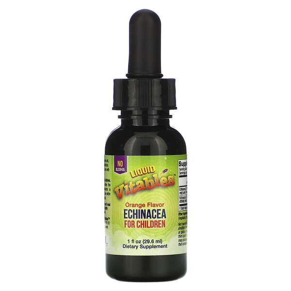 Vitables‏, סירופ אכינצאה לילדים, ללא אלכוהול, בטעם תפוז, 29.6 מ"ל (1 אונקיות נוזל)