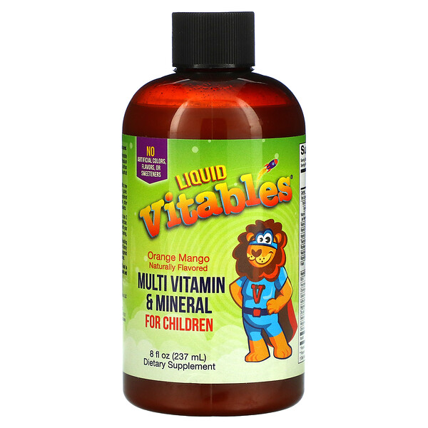 Liquid Multivitamin & Mineral for Children, No Alcohol, Orange Mango Flavor, 8 fl oz (237 ml)