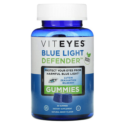 

Viteyes, Blue Light Defender, Natural Berry, 30 Gummies
