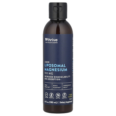 Vthrive  Liquid Liposomal Magnesium  Lemon  100 mg   6 fl oz (180 ml)