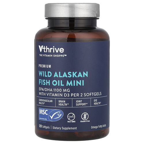 Vthrive Wild Alaskan Fish Oil Mini , 120 Softgels