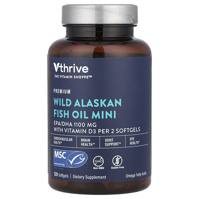 Vthrive  Wild Alaskan Fish Oil Mini   120 Softgels