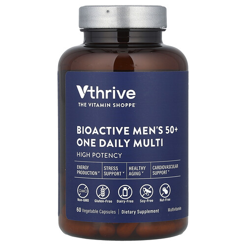 Vthrive, Bioactive Men‘s 50+ One Daily Multi, 60 pflanzliche Kapseln