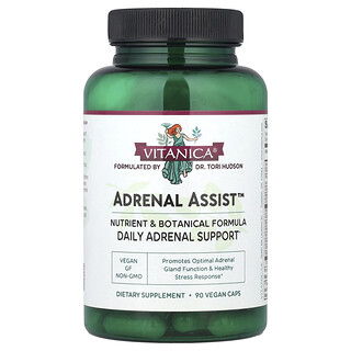 Vitanica, Adrenal Assist™, Sokongan Adrenal Harian, 90 Vegan Caps