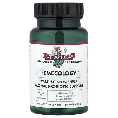 Vitanica Women's Femecology™, Vaginal Probiotic Support, 30 Vegan Caps