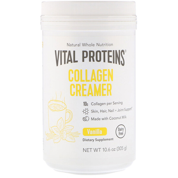 Vital Proteins‏, מלבין קפה קולגן, טעם וניל, 305 גר' (10.6 oz)