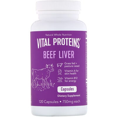 Vital Proteins говяжья печень, 750 мг, 120 капсул