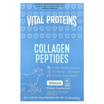 Vital Proteins  Collagen Peptides  Unflavored  20 Packets  0.35 oz (10 g) Each