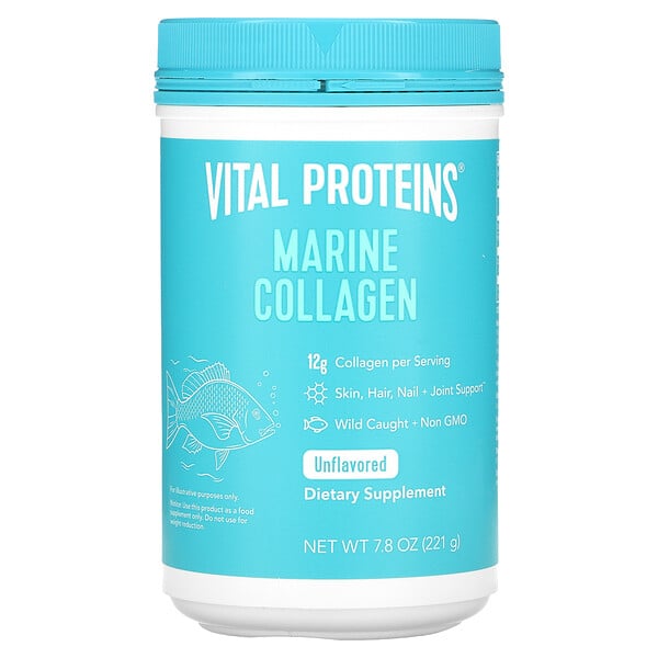 Vital Proteins‏, الكولاجين البحري، صيد بري، بدون نكهة ، 7.8 أوقية (221 جم)