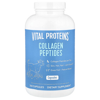 Vital Proteins, Kolajen Peptitler, 360 Kapsül (Kapsül başına 550 mg)