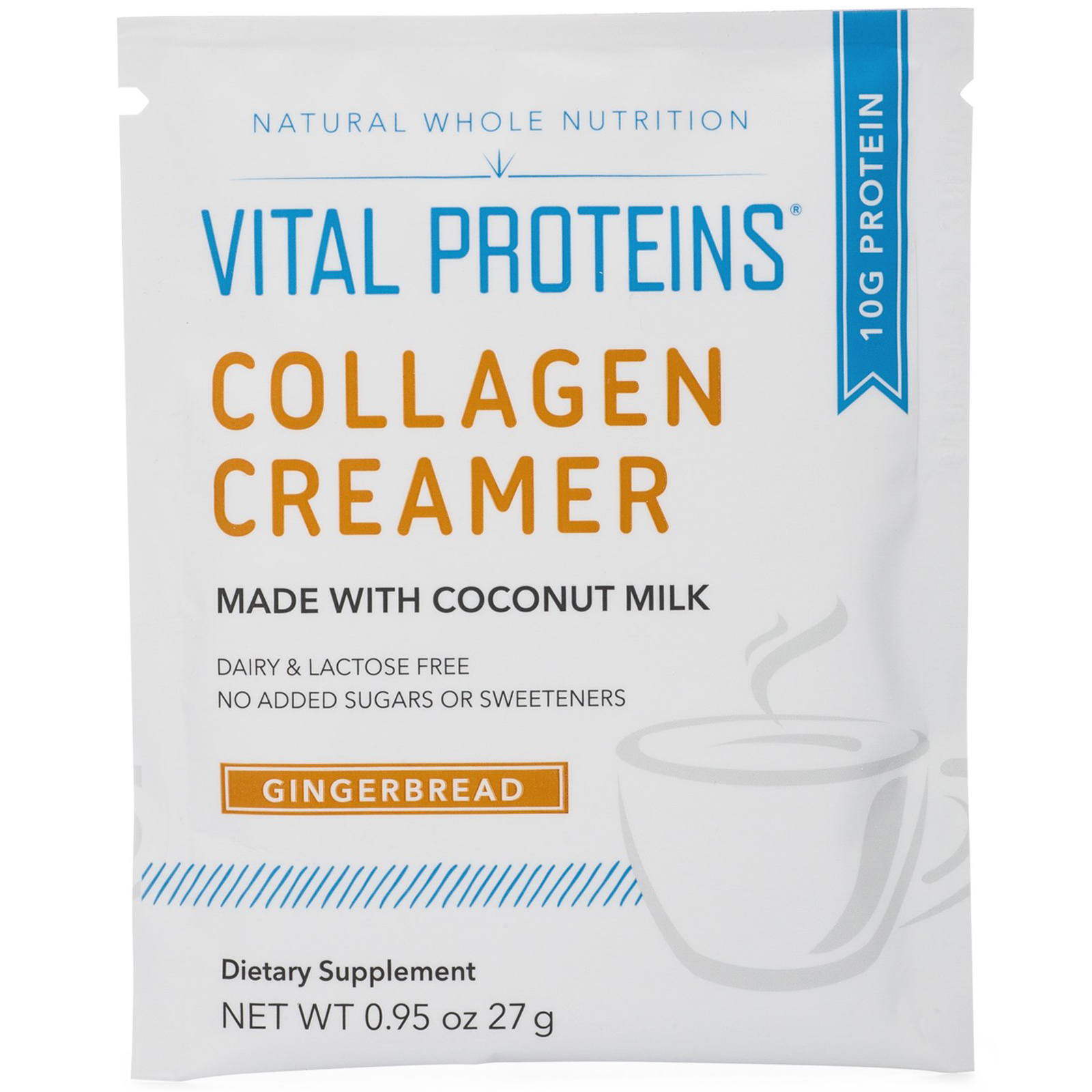 Vital Proteins, Collagen Creamer, Gingerbread, 10 Packets , 0.95 oz (27 ...