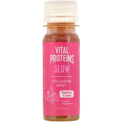 Vital Proteins коллагеновый напиток для сияния кожи, клубника и лимон, 59 мл (2 жидк. унции)