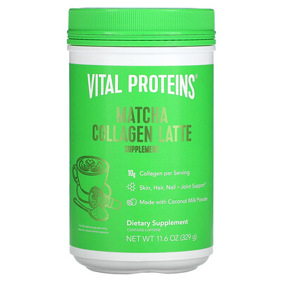 Vital Proteins Матча латте с коллагеном, без вкусовых добавок, 329 г (11,6 унции)