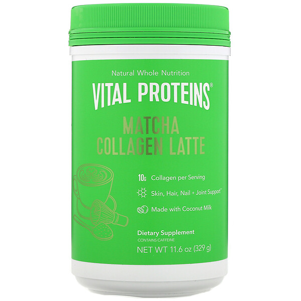 Vital Proteins‏, משקה מאצ׳ה קולגן, ללא טעם, 329 גרם (11.6 אונקיות)